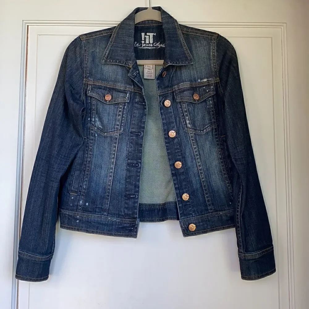 Lightly Distress Denim Jacket By IT Jeans